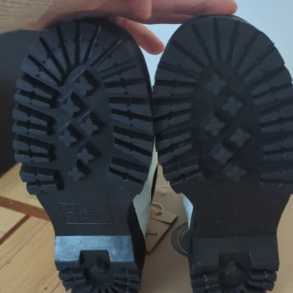 Dr. Martens White Ankle Boots with Black Panels - Picture 3 of 5